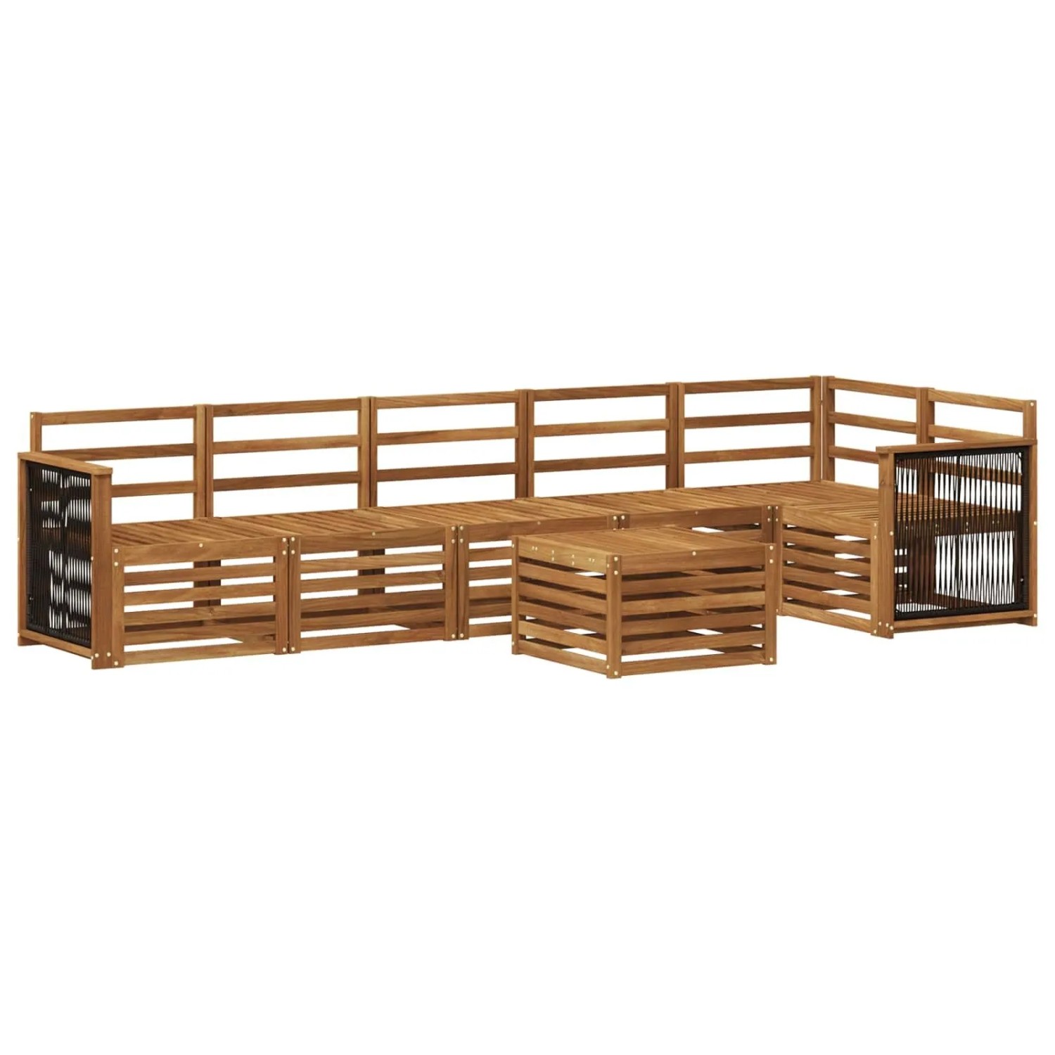 vidaXL Ecksofa Set 6 Stk Natur Massivholz Akazie 3384440