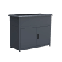 Westmann Metall-Hochbeet Plexa anthrazit, 50x100x85cm mit Stauraum.
