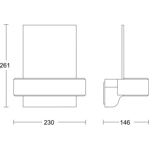 Skizze der Steinel LED-Außenleuchte L 820 SC in Anthrazit mit Maßen.