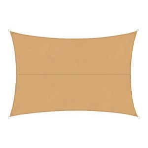 Rechteckiges, sandfarbenes Karat Sonnensegel 5x7m für Garten, Terrasse und Balkon.