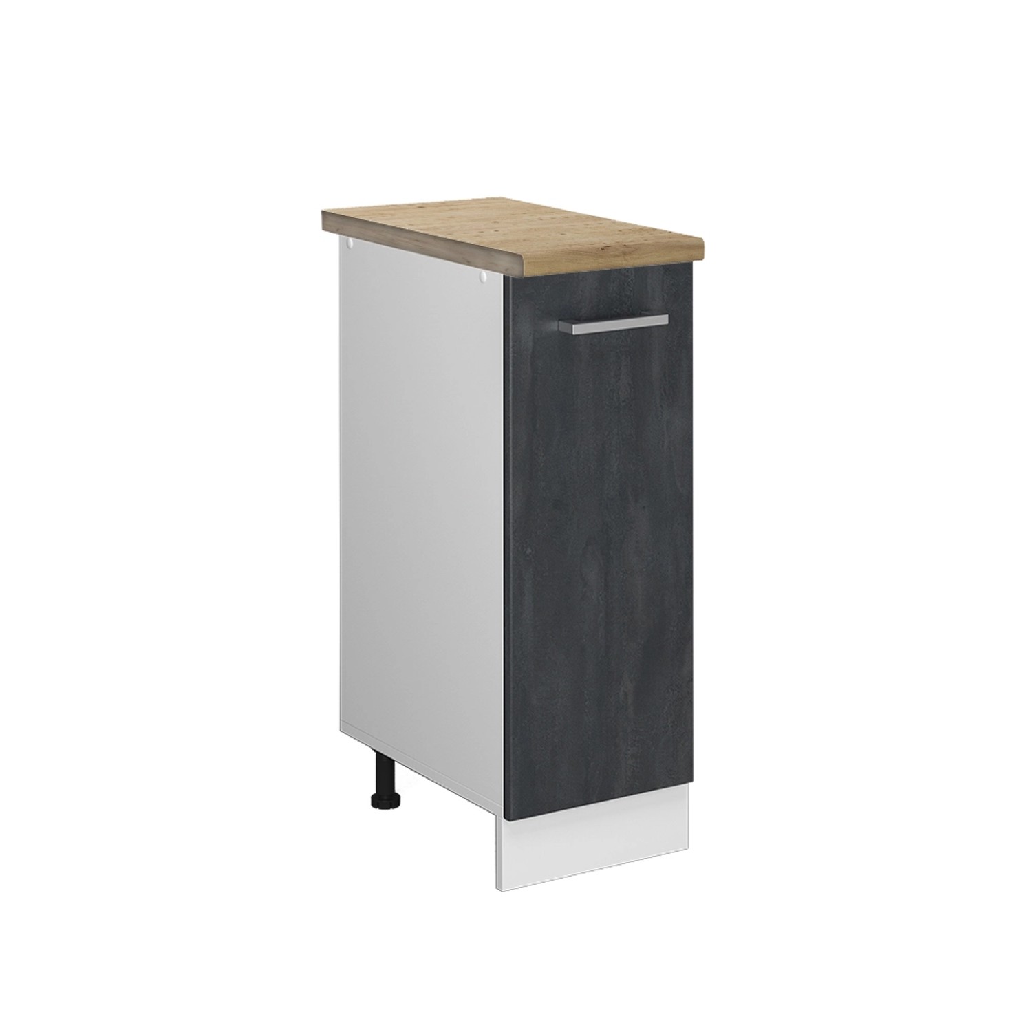 Vicco Apothekerschrank R-Line Medizinschrank für die Küche Schwarz Beton 30 cm AP Eiche