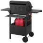 Juskys BBQ Gasgrill Louisiana mit 3 Brennern, Seitenablagen und roter Gasflasche.