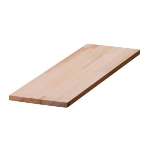 Fein geschliffene Leimholzplatte aus Buche, 250x50x1,8 cm, ideal für Regalböden und Möbelbau.
