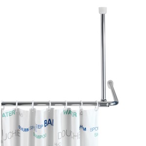 Wenko Deckenstütze für Teleskop-Duschstange, Chrom, zur Stabilisierung der Duschstange.