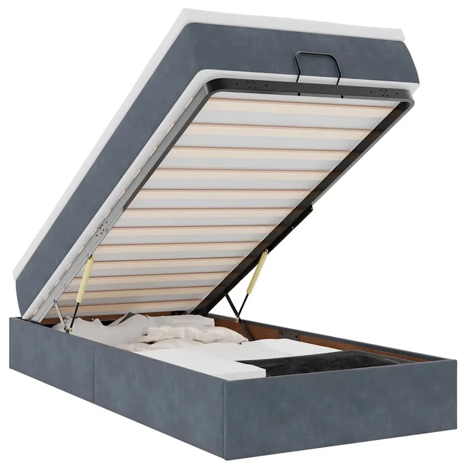 vidaXL Ottoman-Bett mit Matratze Dunkelgrau 90x190 cm Samt 3311154