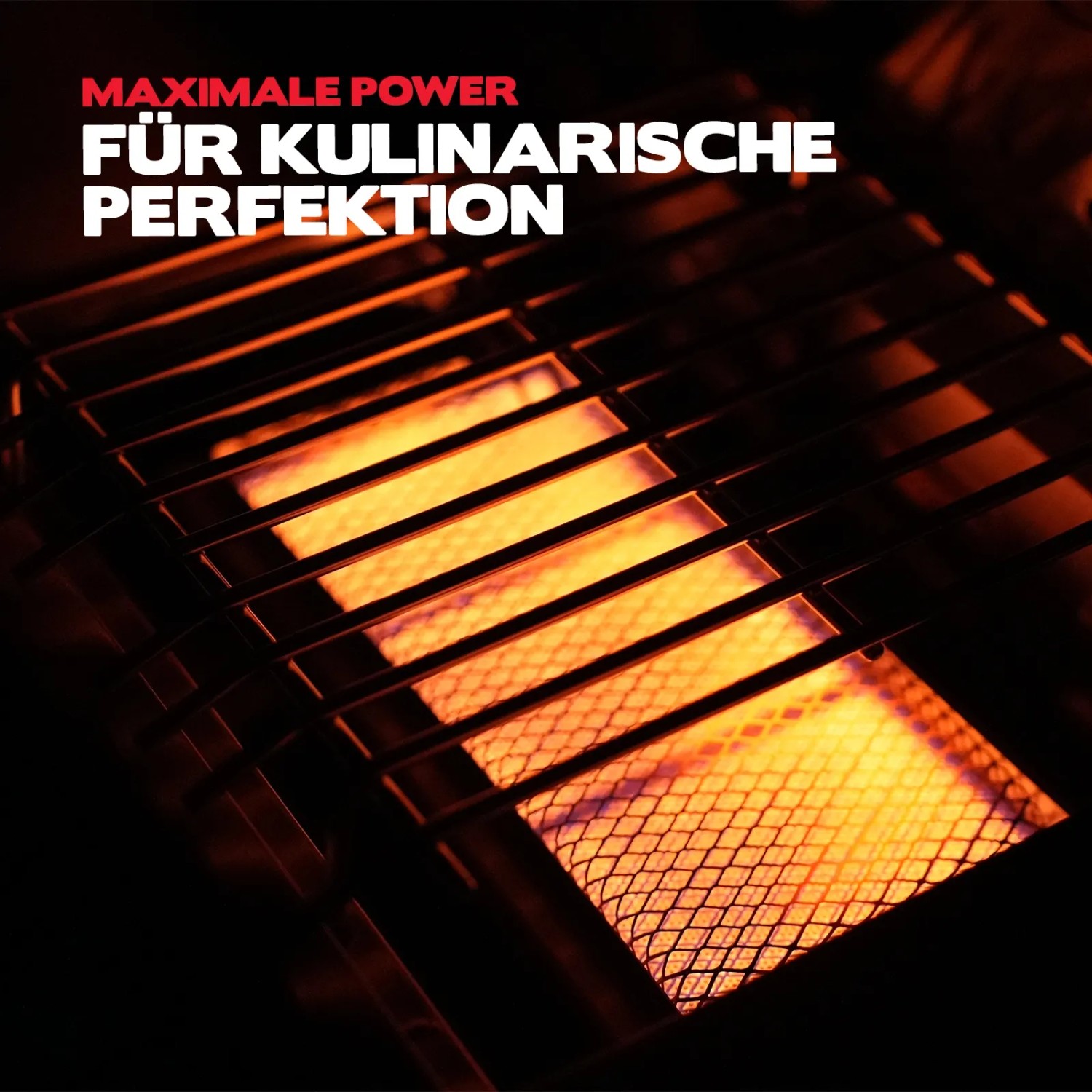 Detailaufnahme: Sear-Burner des Taino Platinum Yamara Gasgrills, der Hitze für kulinarische Perfektion erzeugt.