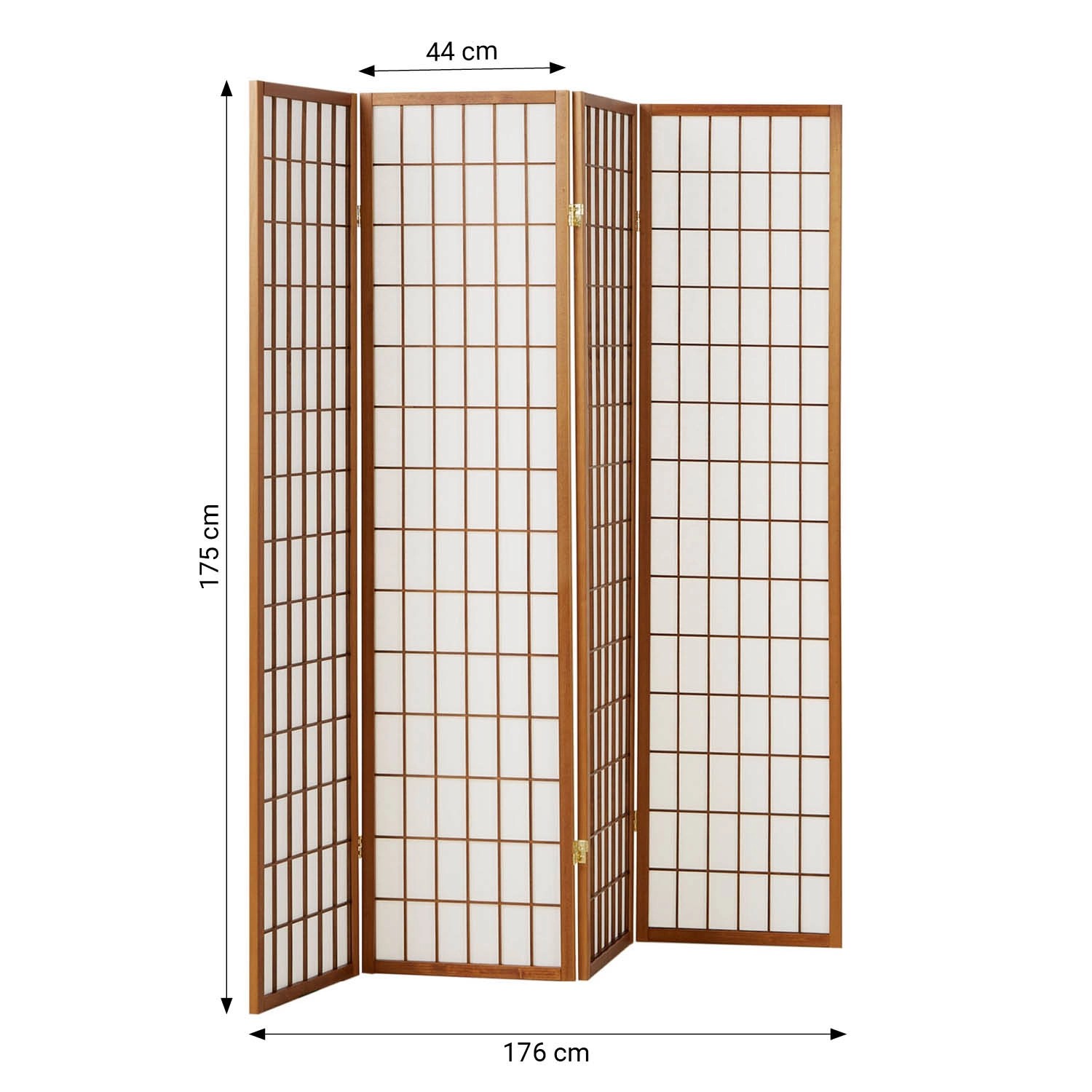 Homestyle4u 4-tlg. Paravent in Braun 176x175 cm 163_3