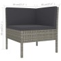 vidaXL Gartenlounge-Ecke, grau, Polyrattan mit anthrazitfarbenen Auflagen.