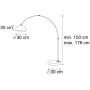 QAZQA Moderne Bogenlampe Chrom mit Weißem Schirm Arc Basic_4