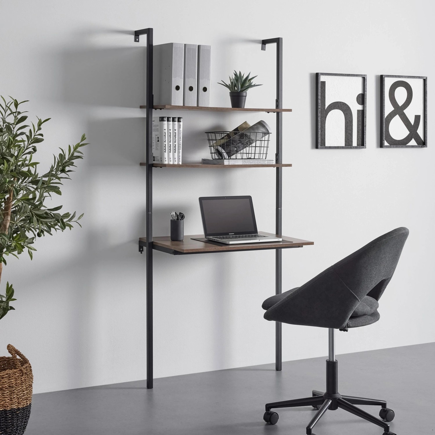 Bessagi Home Wandregal Maja Nussbaumfarben MDF ca.80x50 cm