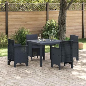 vidaXL Gartentisch Anthrazit 100 x 100 x 73 cm Poly-Rattan 871680