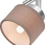 Detailaufnahme: Chromfarbener LED Spot Loreto mit beigem Stoffschirm. Modern und stilvoll.