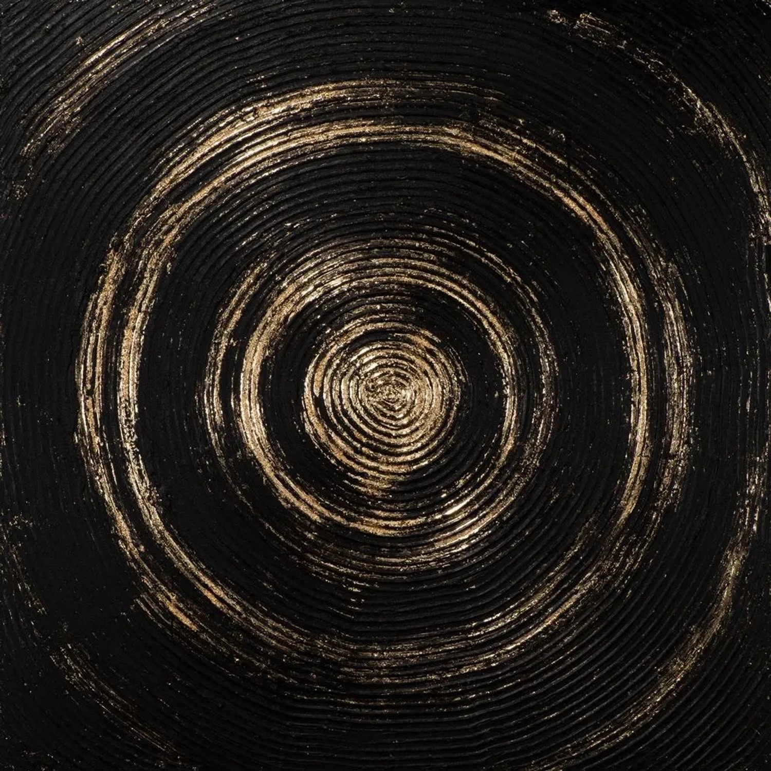 Art Universe Leinwandbild Elegantes Mandala in Schwarz-gold 100 x 100 cm