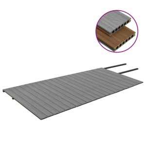 vidaXL WPC Terrassendielen Set, braun/grau, 40m². Terrassenaufbau mit Dielen und Zubehör.