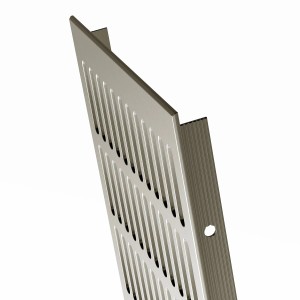 MS Beschläge Lüftungsgitter Alu Classic Edelstahloptik, 150x1000mm, mit Lochreihen.