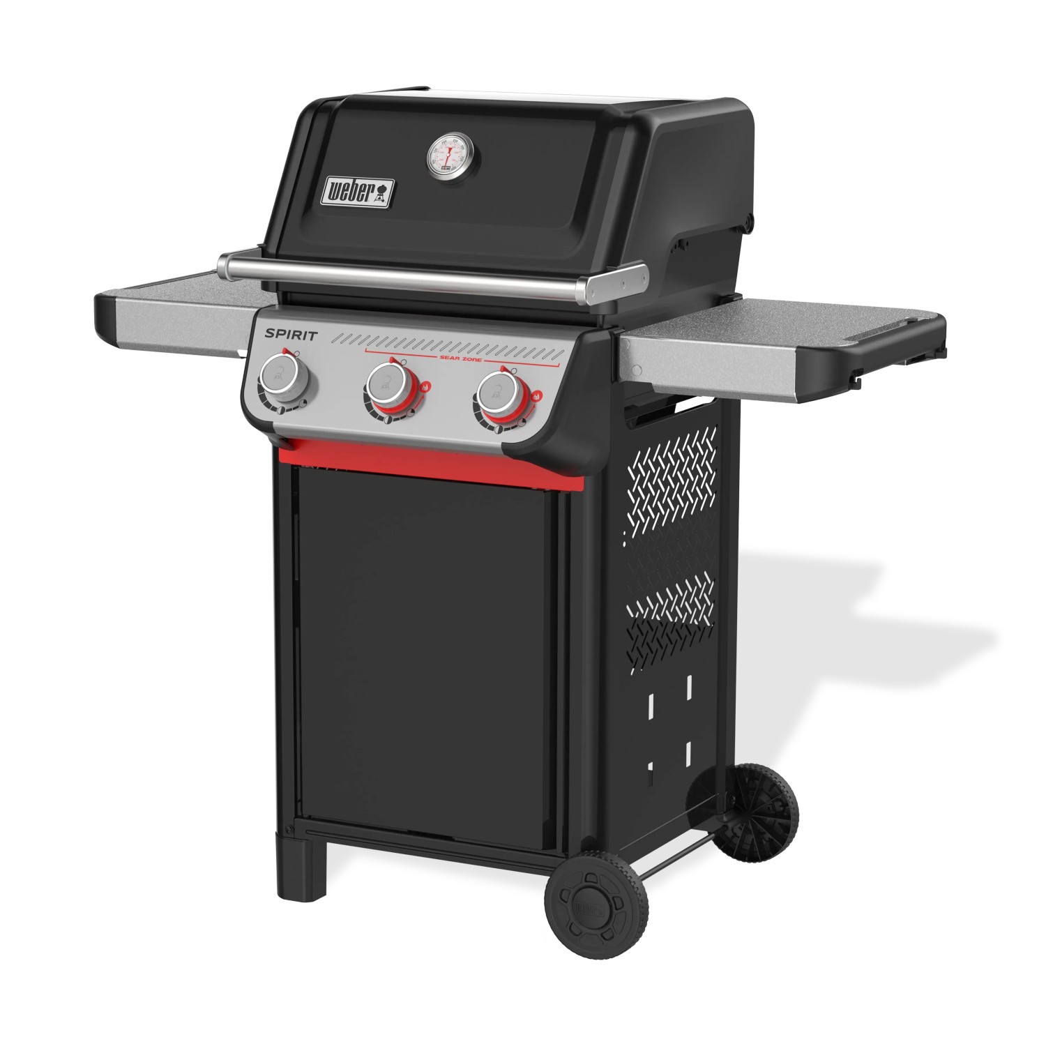 Weber Gasgrill E-325 GBS Spirit 2025, 3 Brenner, schwarz. Grillwagen mit Sear Boost Funktion und Deckelthermometer.