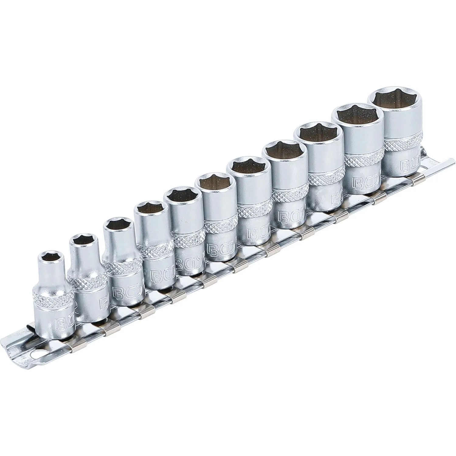 BGS Steckschlüssel Einsatz Satz Sechskant Antrieb Innenvierkant 6 3 Mm  1 4 Zoll  Zollgrößen 11Tlg  2433