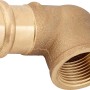 Rotguss Presswinkel 90 Grad, Ø 28 mm x 30,3 mm (Rp 1) für Kupferrohre.
