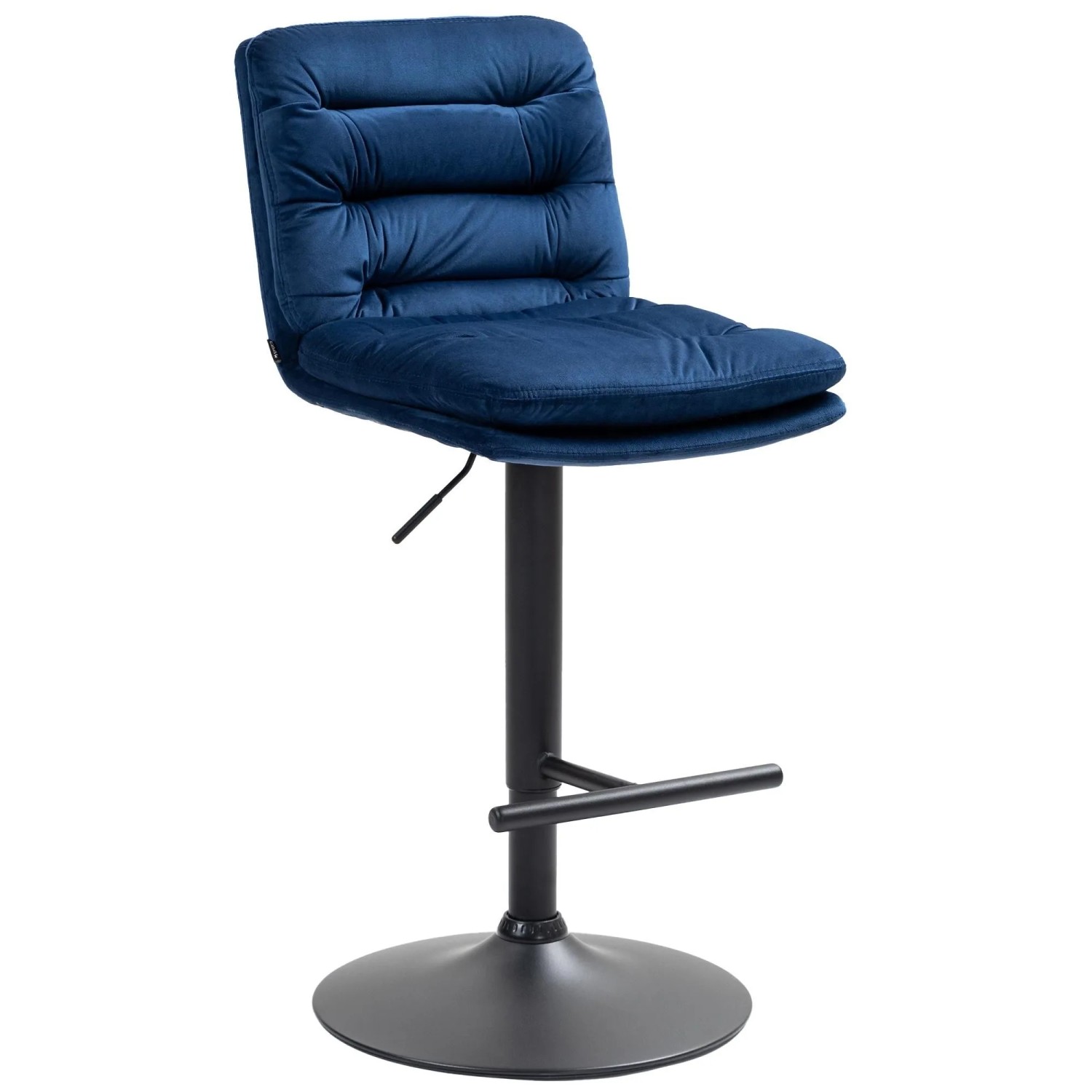 DELUKE Barhocker TURIN Blau Samt Schwarz Barstuhl Mit Lehne Tresenhocker Tresenstuhl