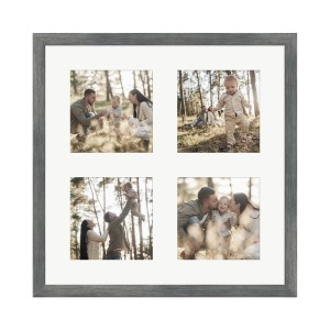 WANDStyle Galerierahmen für 4 Fotos (10x10 cm) in Metalloptik, 30x30 cm.