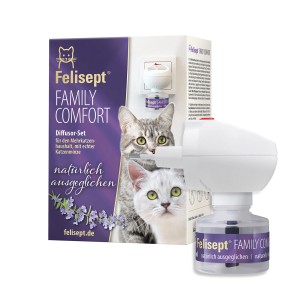Felisept Family Comfort Raumdiffuser-Set für Mehrkatzenhaushalte, mit Katzenminze für Ausgeglichenheit.