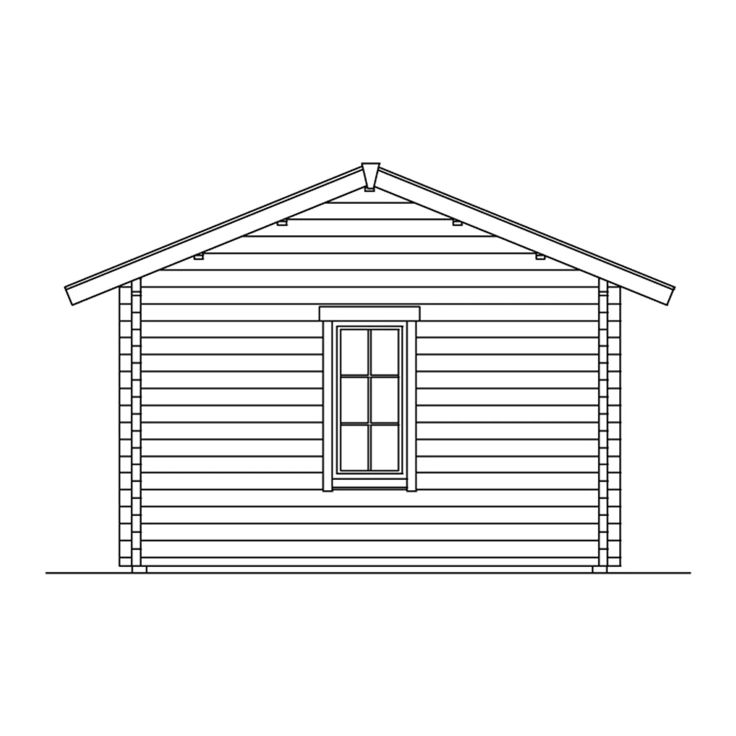 Illustration: Skan Holz Gartenhaus Montral 2, 420x380 cm, Naturholz mit Fenster.