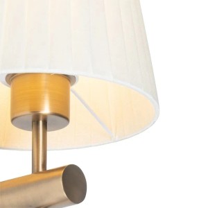Moderne Wandleuchte Pluk in Bronze mit weißem Schirm. Lampe für Innenräume.