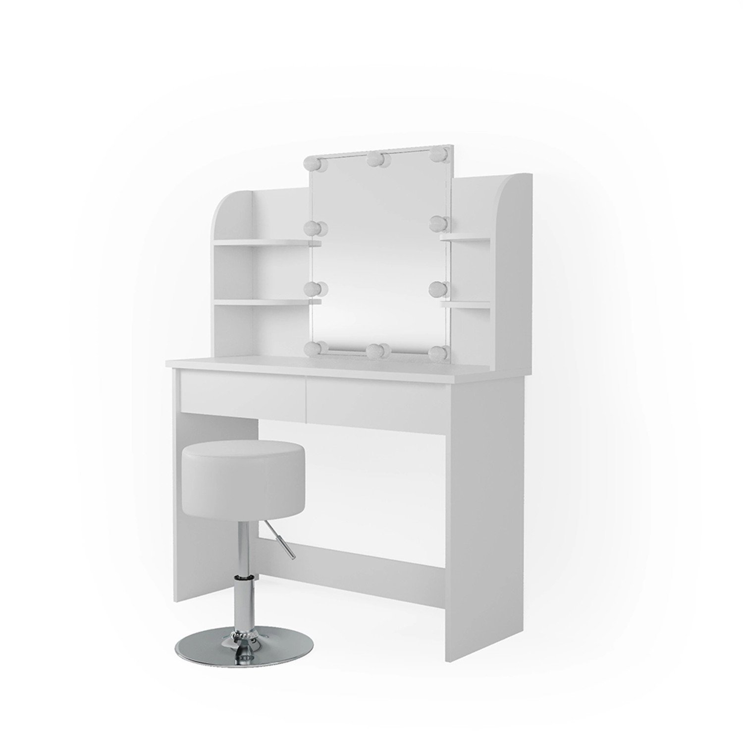 Vicco Schminktisch Charlotte Weiß 108 cm + LED und Hocker günstig online kaufen