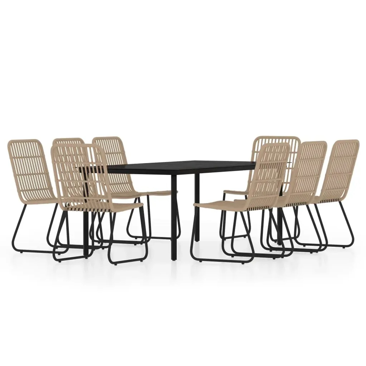 vidaXL 9-Tlg Garten-Essgruppe Eichen-Optik 3099166