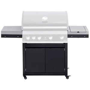 Grandhall Maxim Cart G4 Stahl schwarz, Unterbau für Gasgrill mit Stauraum und Seitenablagen.