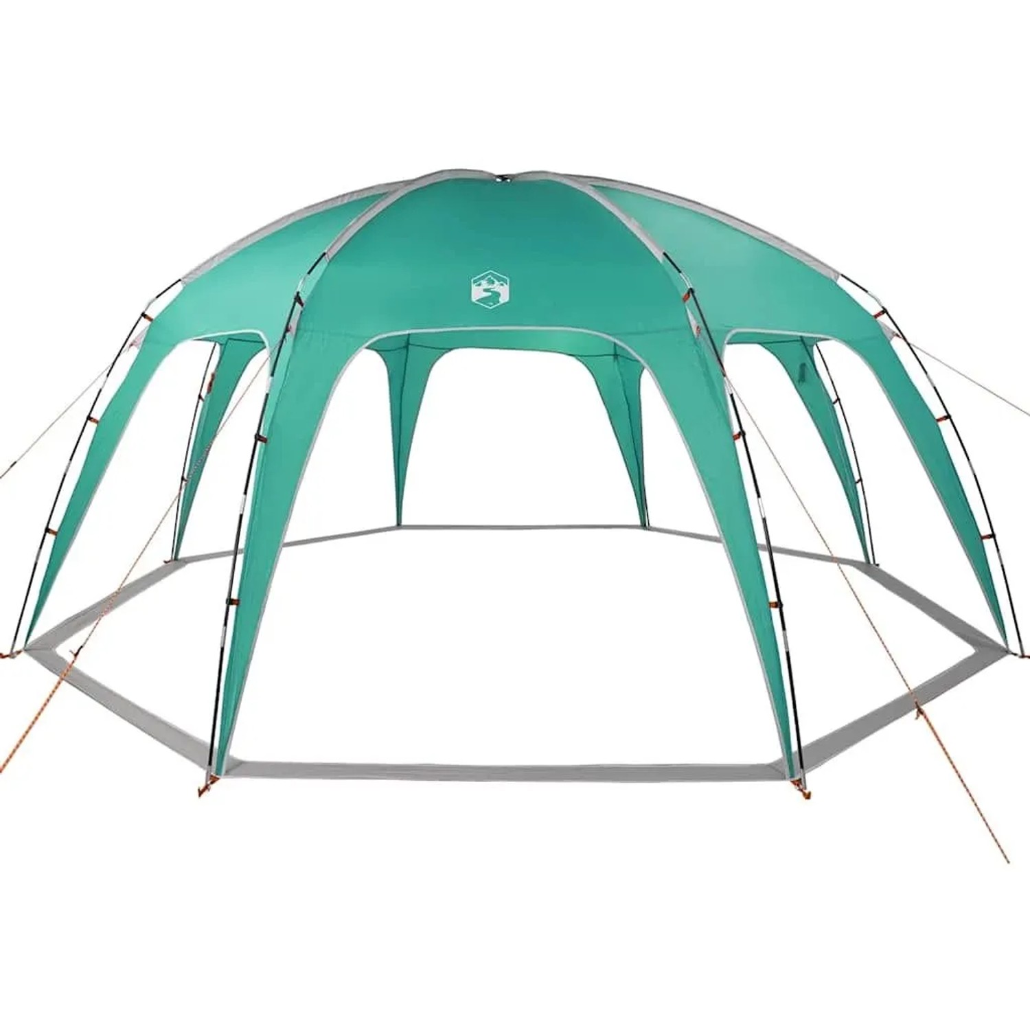 Seegrünes vidaXL Partyzelt, wasserdicht, mit Kuppeldach und offener Struktur. Ideal als Pavillon für Garten oder Pool.