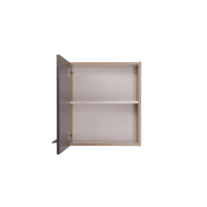 Offener Respekta Oberschrank Merle, 50 cm, grau, mit Einlegeboden. Küchen Hängeschrank mit Tür.