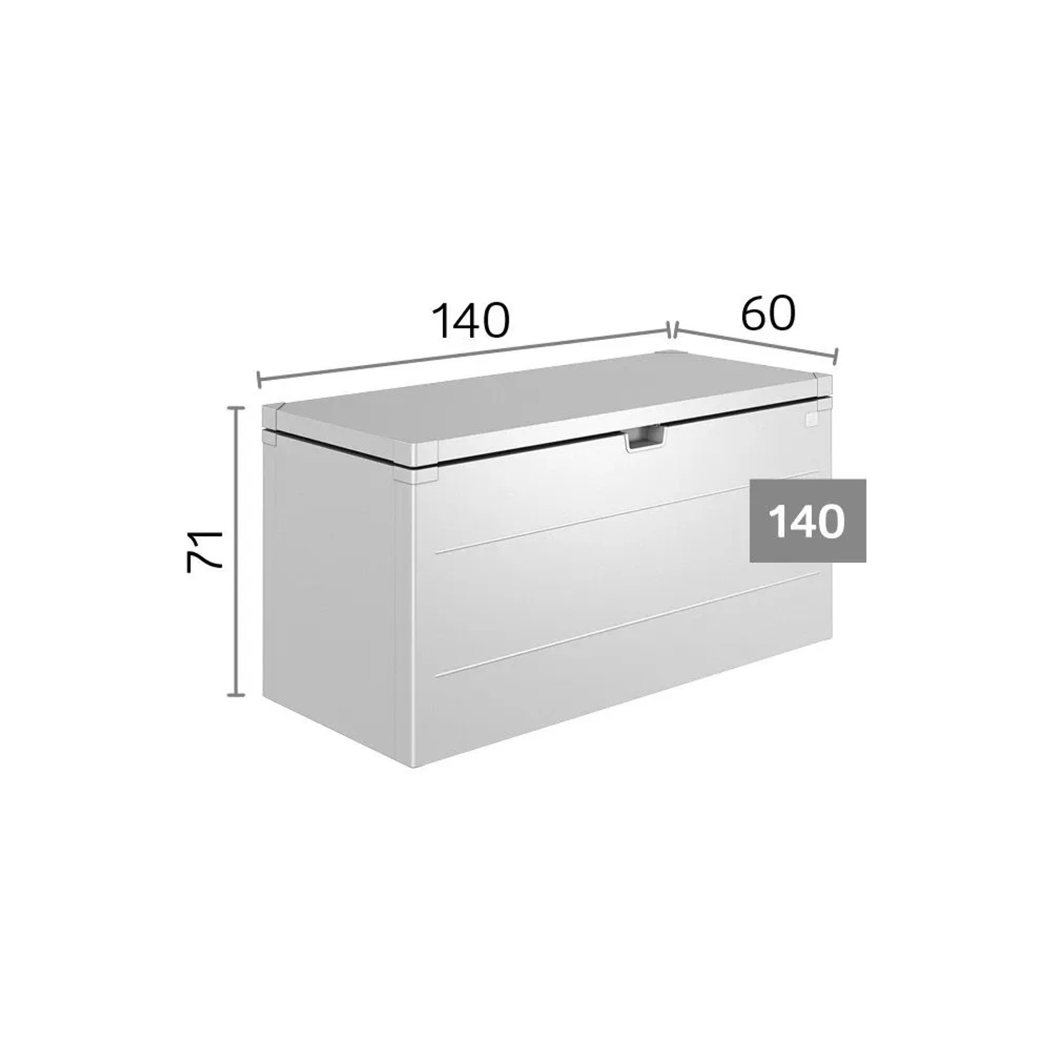 Biohort StyleBox 140 Quarzgrau-Metallic Universalbox, 140x60x71 cm. Regenwasserdicht, verschließbar.