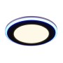 Schwarzer, runder Trio LED Einbaustrahler Argus mit RGBW-Farbwechsler, 8,2 cm Durchmesser.