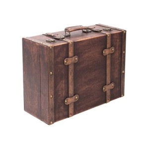 HMF VKO103 Vintage Vintage Koffer Truhe Holzkiste Holz 44 x 32 x 16 cm Deko Klassik