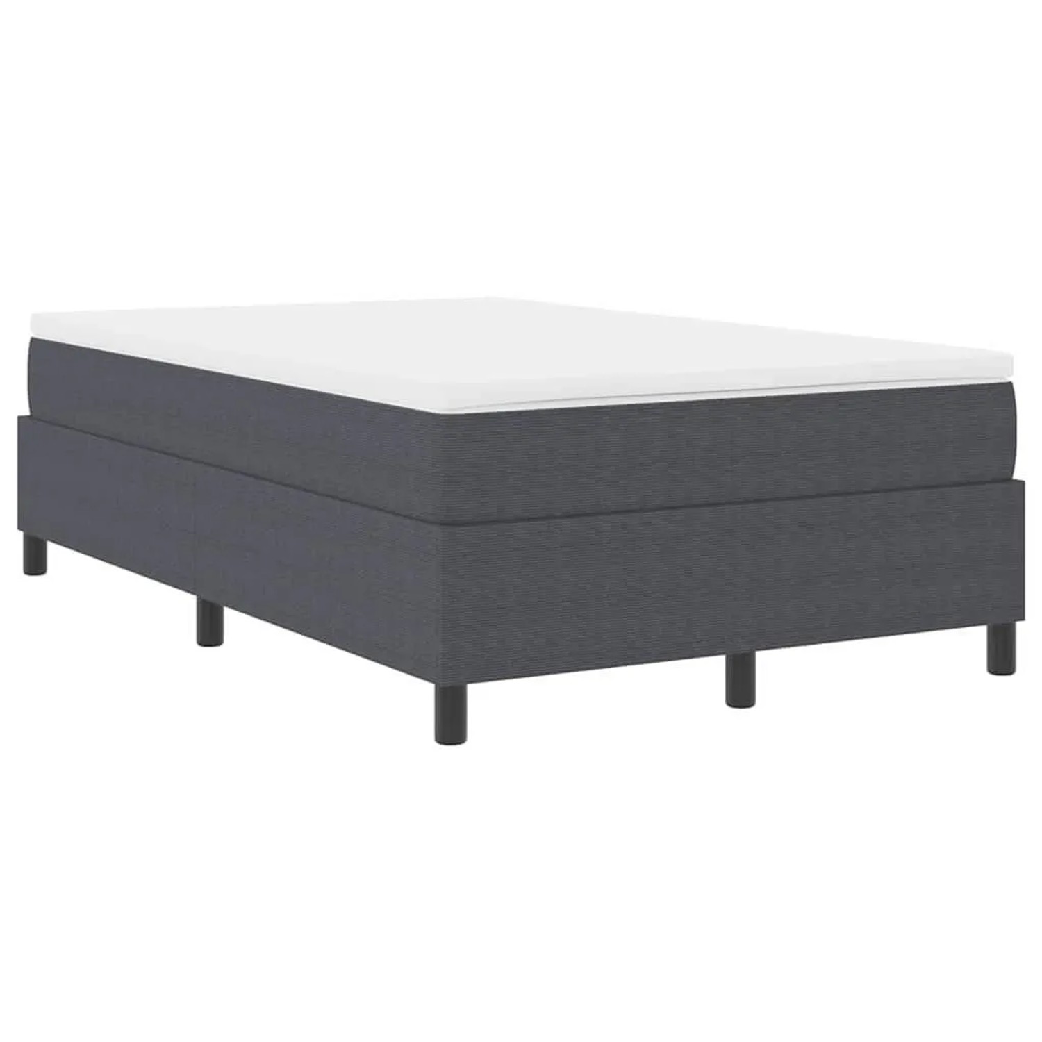 vidaXL Boxspringbett Dunkelgrau und Weiß 203 x 120 x 60 cm Cordstoff 333745 günstig online kaufen