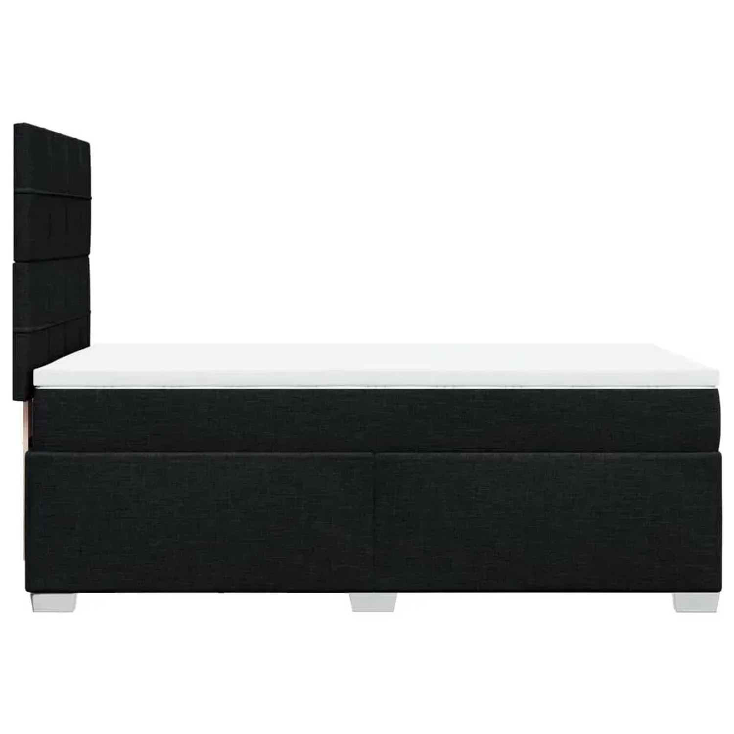 Schwarzes vidaXL Boxspringbett 100x200 cm mit Matratze und Kopfteil.