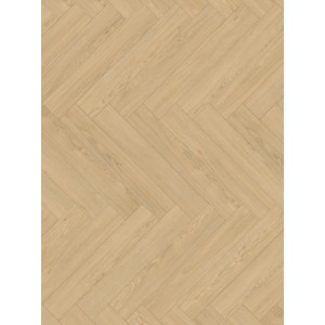 Musterstück Parador Laminat Trendtime 3 Eiche Mont Blanc, geschliffen, im Fischgrätmuster.