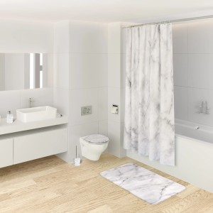 Sanilo WC-Sitz Marmor mit Absenkautomatik im Badezimmer-Set.
