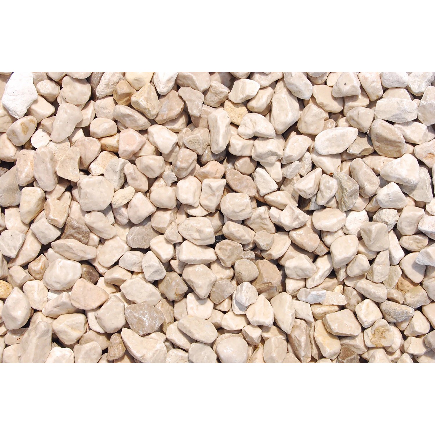 Gletscherkiesel Chateau-Beige, 16-25mm, Zierkies für Garten und Landschaftsbau.