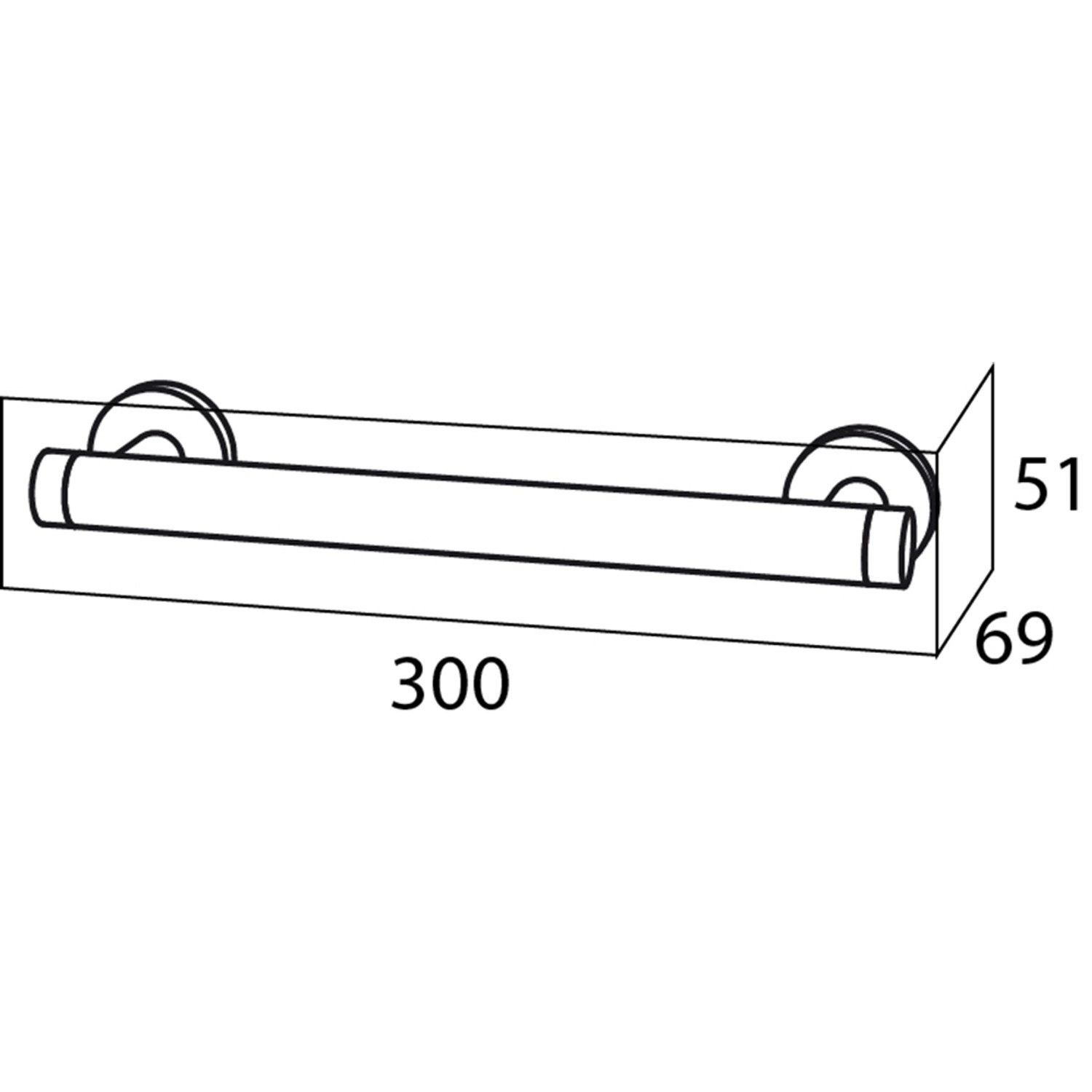 Tiger Sicherheitsgriff Boston, 30 cm, Edelstahl gebürstet, für mehr Sicherheit im Bad.