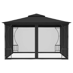 Anthrazitfarbener vidaXL Pavillon mit Netz, 300x300x265 cm, ideal für Garten und Terrasse.