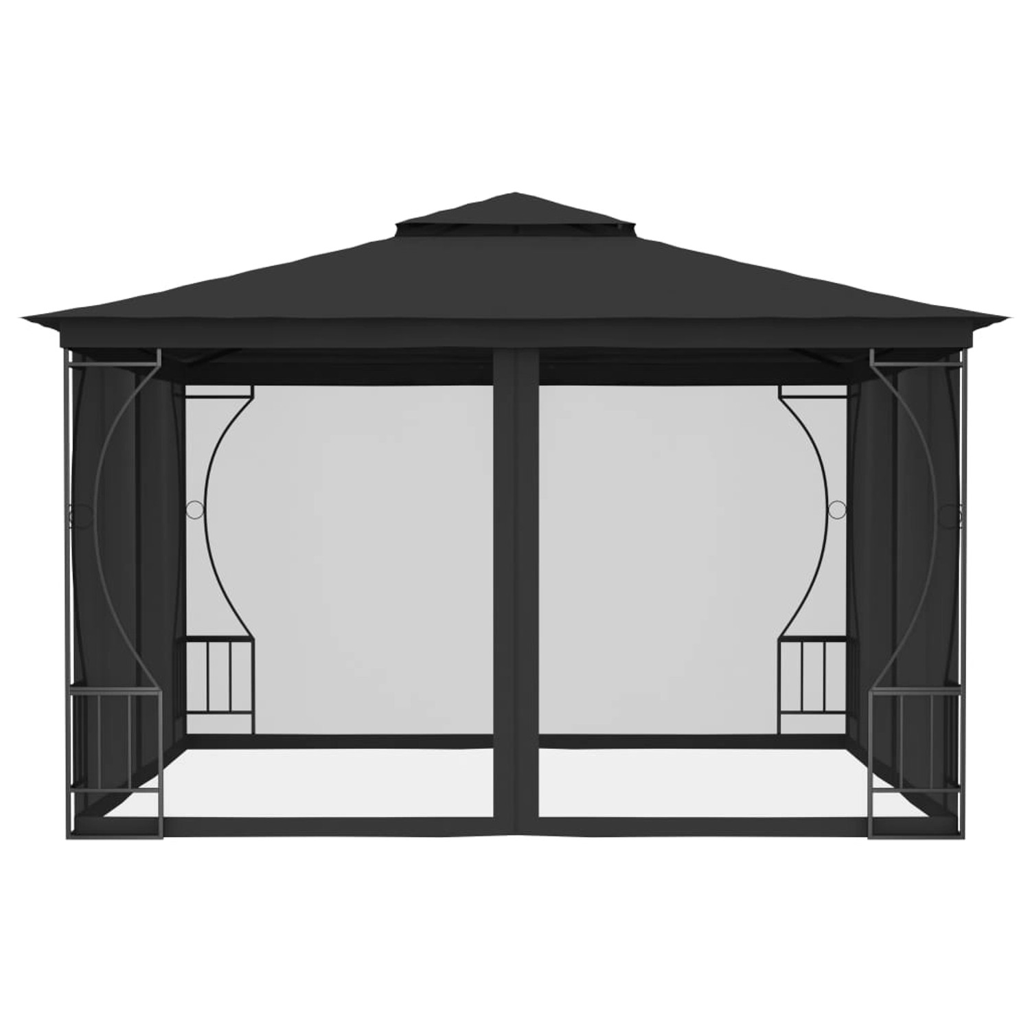 vidaXL Pavillon mit Netz 300x300x265 cm Anthrazit