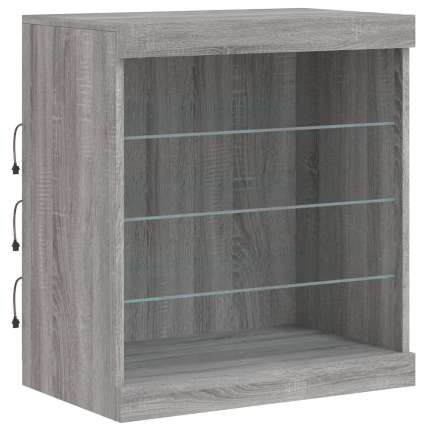 vidaXL Sideboard mit LED-Leuchten Grau Sonoma 60,5x37x67 cm 836698 günstig online kaufen