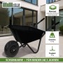 Schwarze TRUTZHOLM Kinderschubkarre mit Vollgummireifen, Traglast 40kg, für Spiel & Spaß im Garten.