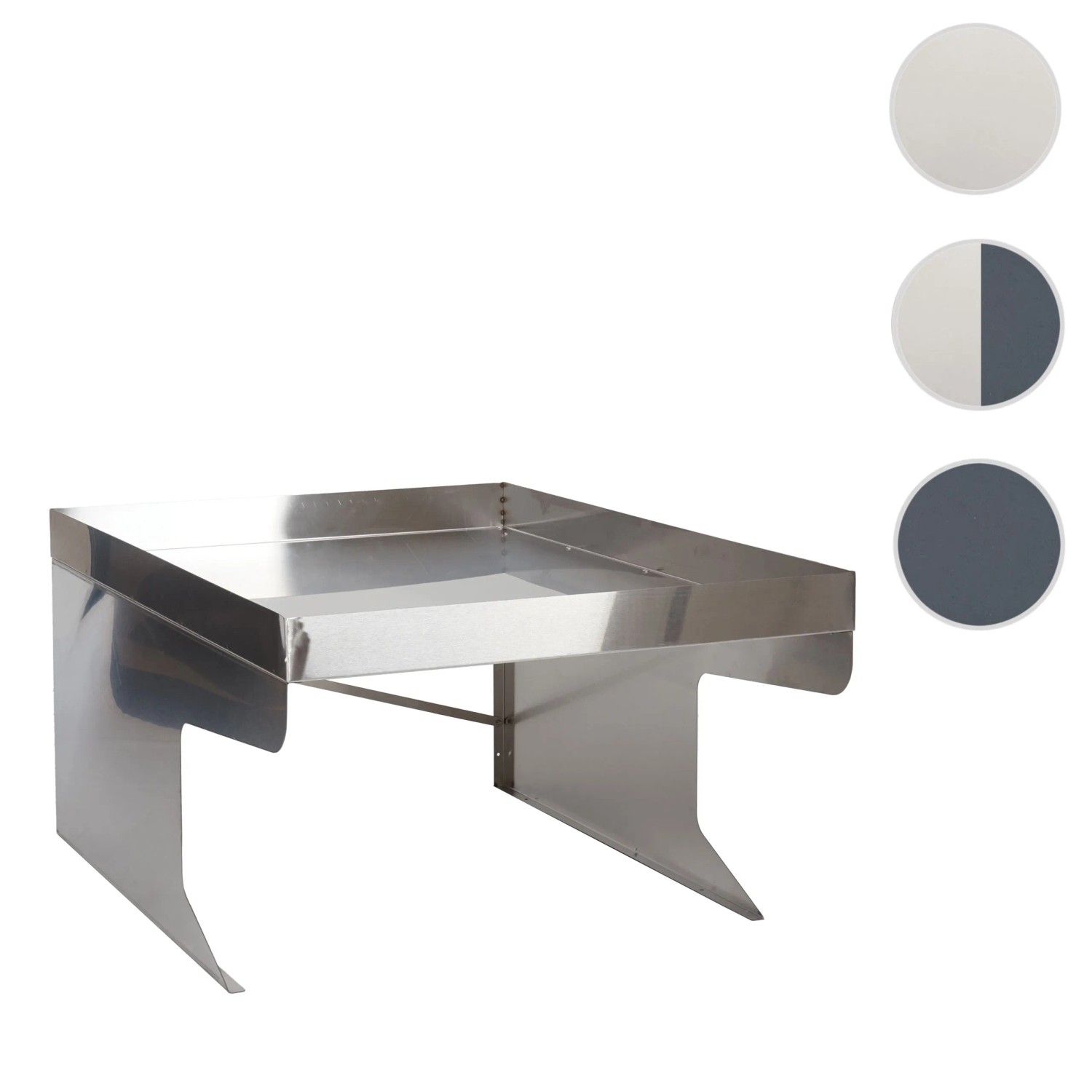 MCW XL Mährobotergarage G60 aus Edelstahl mit Pflanzkasten.