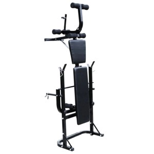 vidaXL Trainingsbank mit Ablage und Langhantel und Kurzhantel Set 60,5 kg 275363
