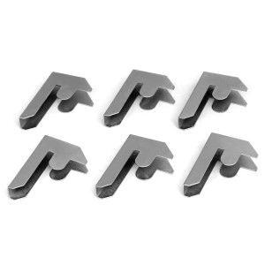 6 graue Stahl Verbindungsstücke für Monstershop Regalböden, schraubenlose Montage.