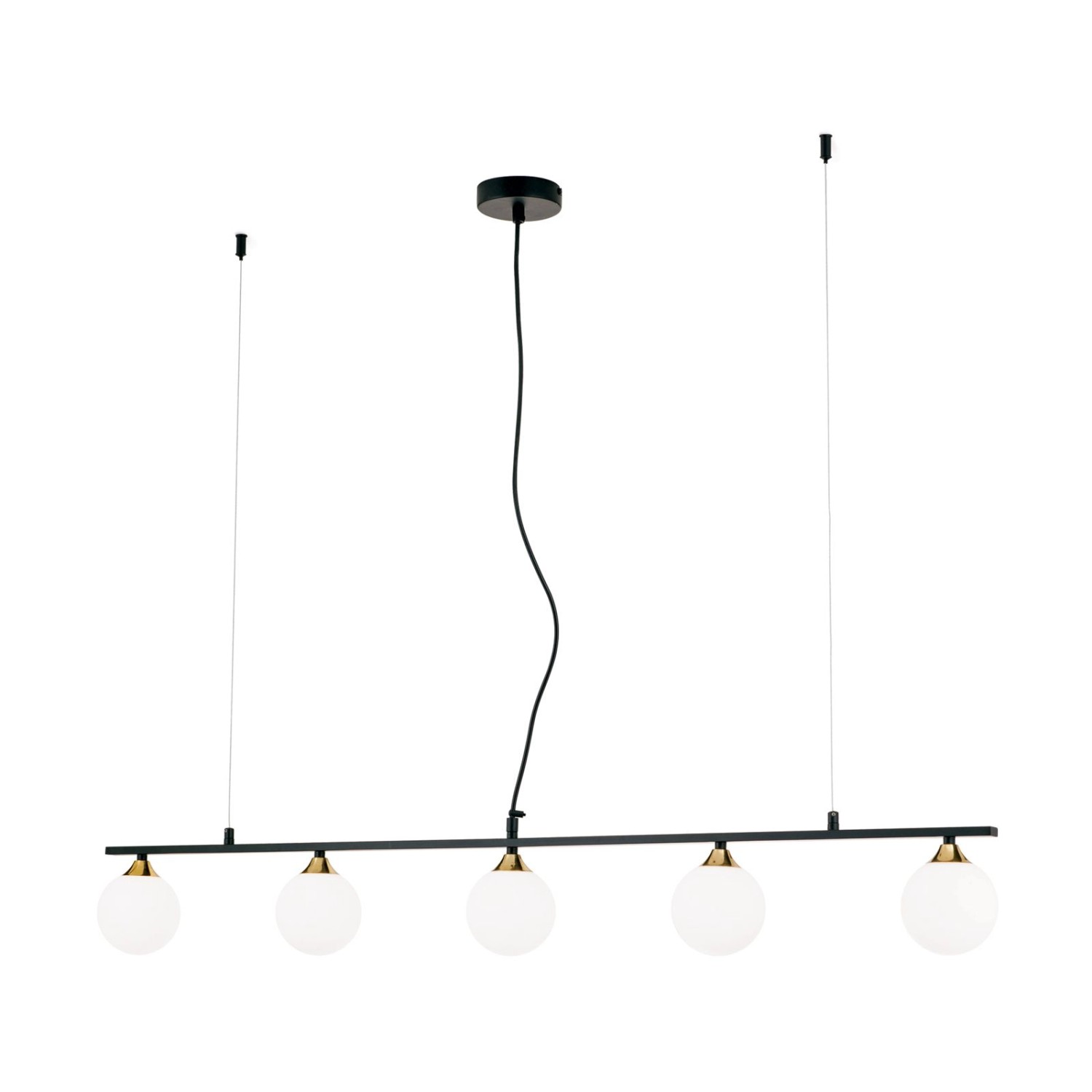 Orion Leuchten Hängeleuchte Snowwhite 120 cm Schwarz Gold 5 x G9 günstig online kaufen