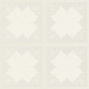 Weiße, matte Ornament Tapete von PROFHOME mit leichtem Graustich. Dekorative Vliestapete für Wohnräume.